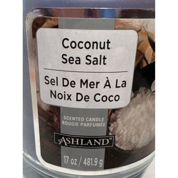 Ashland Jar Candle Coconut Sea Salt 17 Oz Scented Candle In Glass Jar Lid Purple - Picture 2 of 6